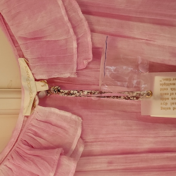 LoveShackFancy 'Marina' Tie-Dye Ruffle-Trim Mini-Dress, Peony Pink - Picture 9 of 9